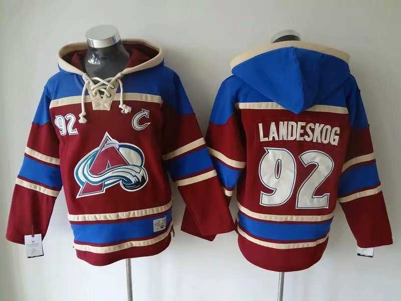 Avalanche 92 Gabriel Landeskog Burgundy All Stitched Pullover Hoodie,We sell and wholesale Avalanche 92 Gabriel Landeskog Burgundy All Stitched Pullover Hoodie on line form chian!